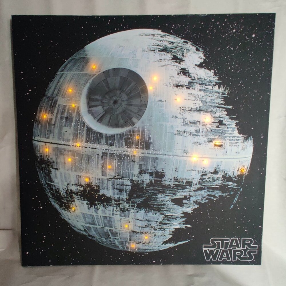 Star Wars Death Star II Canvas 22 x 22 in Return of the Jedi Light Up Disney